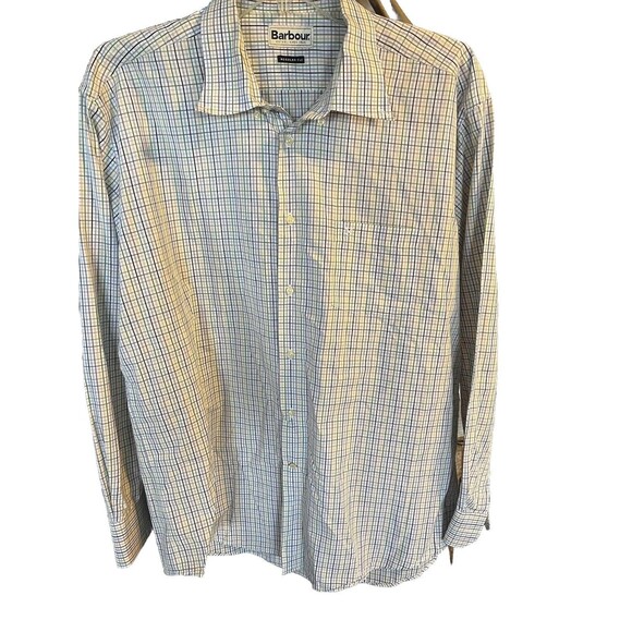 Barbour Shirt Men's XXL Plaid Check Button Up LS Regular Fit - Picture 2 of 8